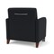 Lesro Siena Lounge Reception Wide Guest Chair w/ Front Casters, Walnut Wood Back Legs, MD Black Uph SN1201 - alternate 3